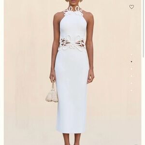 Cult Gaia Cream Cutout Midi Dress